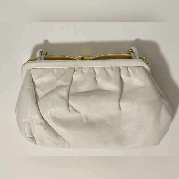 Empire Orr Vintage White Gold Leather Clutch Bag - Picture 3 of 7